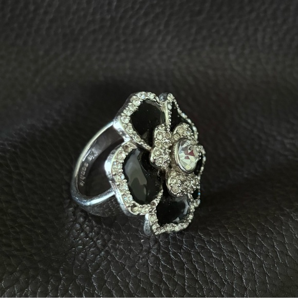 Lia Sophia “Blooming” ring. Gardenia flower with rhinestones. - Picture 2 of 4